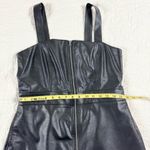 Wild Fable  Faux Leather Zip Front Mini Dress Womens M Y2K Pinafore Black Edgy Photo 12