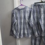 Victoria's Secret  buffalo plaid pj pajamas sleepwear set in blue size large. Photo 12