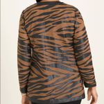 Chico's NWOT Chico’s Deep Rum Caramel Tiger Mesh Cardigan Photo 4
