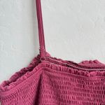 Grace Karin  Smocked Peplum Top Mauve Dark Pink Photo 7