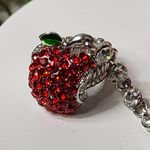 Unique Statement Red Apple Bracelet with Attached Ring Photo 2