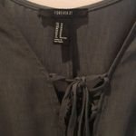 Forever 21 Forest Green Tie-Up Long Sleeve Romper Photo 3