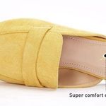 Bison Spirit Yellow Suede Loafers Size 6 Pointed Toe Slip On Mule Photo 1