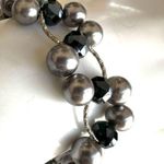 Grey faux pearl and black beaded bracelet Gray Photo 3