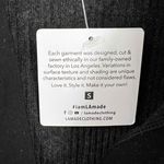 New LAMade Top Gray Ribbed Knit V Neck Long Sleeve Womens Small Black Photo 3