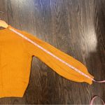 Women's Mustard Cropped Mock Neck Ribbed Sweater Size Small Yellow Photo 4