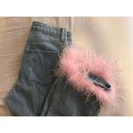 Gianni Bini Nastia Liukin Anna straight leg denim pink feather blue Jean pants Photo 2