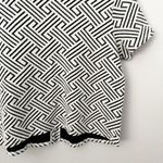 W5 ANTHROPOLOGIE | Black White Geometric Pattern Stretch Short Sleeve | Small Photo 2