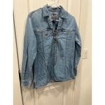 Biker Blues Harley Davidson Lace Up Denim Shirt Jacket Women's S Blue Photo 3