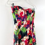 Veronica Beard Saffron Strapless Corset Knee Length Midi Floral Dress Red 2 Photo 5