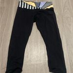 Lululemon  Athletica Black Leggings with Striped Waistband Photo 0