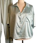 House of Harlow 1960 Polyester Satin Pajama Set in Light Green Size XL #5002C Photo 1