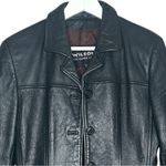wilson's leather Wilsons Black Genuine Leather Blazer Button Jacket Sport Coat Vintage Y2K Medium Photo 1