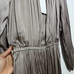 Aritzia Wilfred Gray Pleated Tie Front Sundress Photo 2