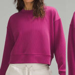 Lululemon  Ribbed Softstreme Perfectly Oversized Cropped Crew in Magenta Purple 6 Photo 0