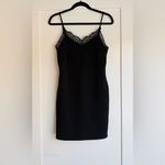 Lulus My Desire Black Lace Slip Dress Medium – Satin LBD, Cocktail, Date Night Photo 3