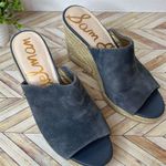 Sam Edelman  | women blue suede open toe wedged heels Photo 5
