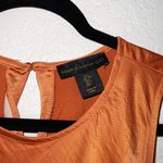 House of Harlow 1960 Auburn Orange Satin Side Ruched Midi Dress Size Large Photo 4