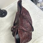 Isabella Fiore  Burgundy Tote with Braided Handles and Floral Embossing Photo 9