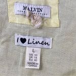 Anthropologie Malvin Shirt Women 10 Yellow 100% Linen Tunic 3/4 Sleeve Beachy Photo 2