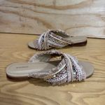 Kaanas  Ibiza Crossover Embellished Beaded Fringe Tan Sandals Size 7 Photo 3