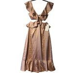 Show Me Your Mumu Zoey Midi Wedding Guest Bridesmaid Dress Copper Luxe Satin M Photo 2