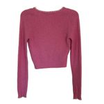 ZARA Pink Knit Cropped Button Front Cardigan Size Small Coquette Fairy Cottage Photo 2