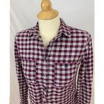 Madewell Mini Check Market Popover Purple Gingham Top Shirt Photo 1