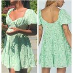 Princess Polly  Floral green Emery Puff Sleeve Mini Dress Size 2 Photo 4