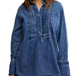 Free People After Hours Denim Oversized Top (Size M) Photo 0
