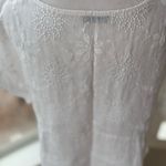 TERZO MILLENNIO White Embroidered Italian Linen Tunic Top Size Small Photo 7