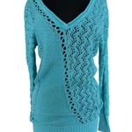 Cache Peek A Boo Metallic Kissed Knit Dbl V Tie Top Stretch Silk $118 NWT New Photo 4