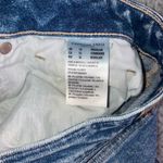American Eagle Mom Jeans Women 16 Distressed High Rise Stretch Medium Acid Wash Blue Photo 7