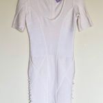 Herve Leger women’s side lace-up elbow sleeve dress in off-white size small S Photo 0