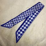 Blue & White Checkered / Plaid Bag Twilly Scarf NEW Photo 0
