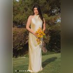 Show Me Your Mumu NWOT - Lisa Maxi Dress color:pale yellow luxe satin size medium Photo 3