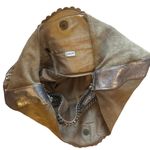 Chico's Chico’s Cirque Gold Leather Embellished Hobo Bag Sz. L Unique Braiding 18X12 Photo 3