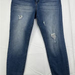 Kut From The Kloth  Connie Ankle Skinny Blue Denim Jeans Stretch Frayed Womens 8 Photo 0