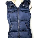 ZARA  Navy Blue Puffer Vest Hooded sz S Photo 0