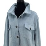 Thread & Supply Womens Button Up Fleece Shirt Jacket Sky Blue Size Large NWT Photo 2