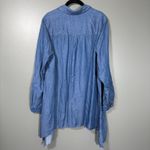 Zac & Rachel Blue Chambray Denim Tunic Button Up Shirt Photo 6