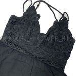 White Birch Black Strappy Appliqué Babydoll Tank Photo 5