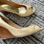 Coach  Elora Patent Leather Peep Toe Wedges Photo 3