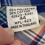 Levi's VINTAGE 1970’s Blue, Cream Red & green Plaid Shirt Size 44 PLUS 2X Photo 3