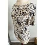 JM Collection  Animal Print Short Sleeve Top Petite Small Photo 1