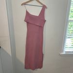 Line and Dot NWT - Sylvie Sleeveless Midi Dress in Rose Classic One Shoulder Slits Photo 1