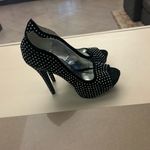 HEELS Elegant Black Studded Peep Photo 1