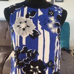 Anthropologie  Maeve Blue and Black Silk Floral shift  Dress Size 8 Photo 1