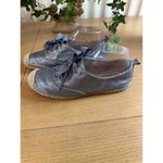 Coach  Ramira Size 7 Womens Lace Up Glitter Espadrille Sneakers Silver Photo 3