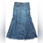 Old Navy Vintage Y2K Women’s Flare Denim Maxi Skirt Ultra Low Waist Sz 6 Grunge Girl Photo 3